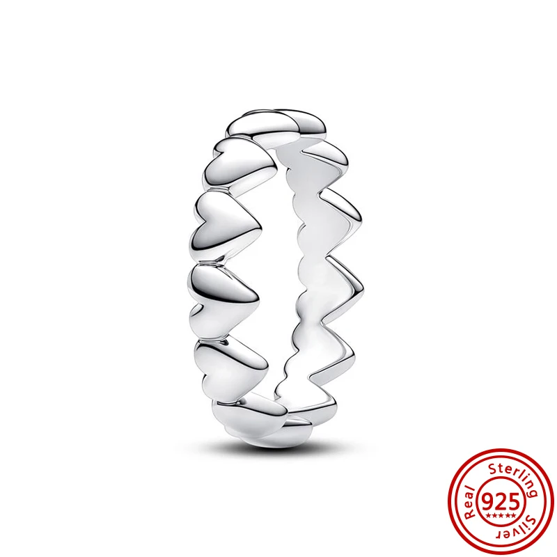 Women's 925 Silver Sparkling Zircon Stackable Ring
